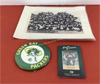 1962 Packers goof off photo & 6" pinback NFL logo