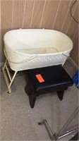 Mid century baby crib and footrest