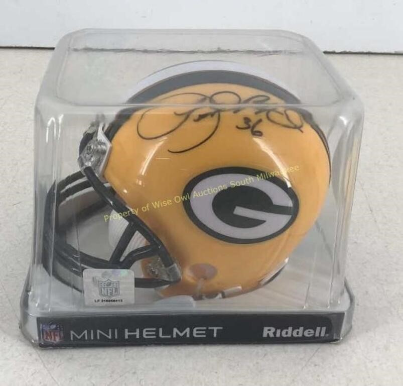 Autographed Green Bay Packer mini helmet #36