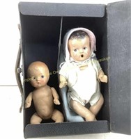 Antique dolls with carrying case