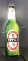 * Lighted Beck's Beer bottle display sign  24x7
