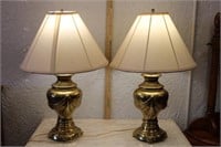 Pair of Brass "Drape" Table Lamps
