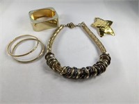 Costume Jewelry Necklace, Bracelet & Brooch Set