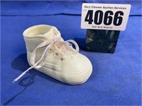 Ceramic Baby Shoe, 2"T