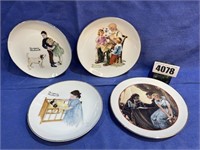 Norman Rockwell Collector Plates, Qty: 4, 6.5"