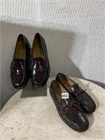 TWO PAIRS MEN’S SHOES COLE HAAN BROWN WOVEN AND