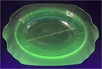 Princess green uranium glass 10" bowl