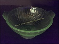 Swirl ultramarine uranium glass candy bowl