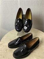 TWO PAIRS MEN’S BLACK TASSEL LOAFER SHOES SIZES