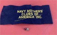 WW2 Navy Mothers Club Armband and Pin