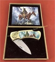 Native American Lock Back Knife in Box