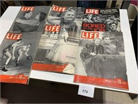 9 EDITIONS OF LIFE MAGAZINE FROM 1940S/1970S