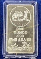 1 oz tr .999 silver ingot in case  Silvertown
