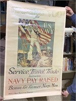 VINTAGE NAVY RECRUITMENT POSTER, 36X24, 1973