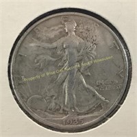 1935-S Walking Liberty silver half dollar