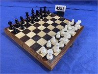 Small Chess Set w/Box/Board, Box:10X5X1.75"