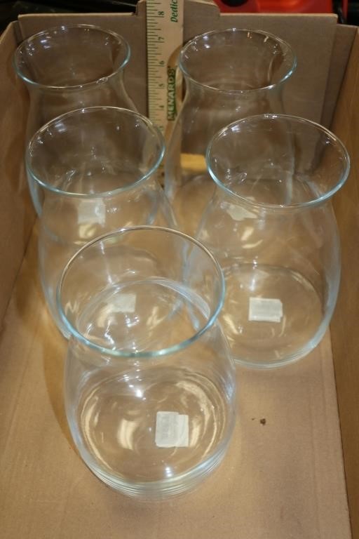5 New Glass Vases