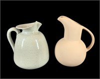 (2) Pottery Pitchers
1-Stamped,
1-Signed