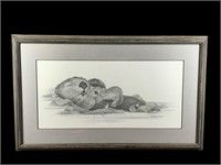 A Virginia Miller "Otter" Framed Print 13.5"H x 22