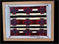 A Framed Painted Tile, Chief Blanket-Variant