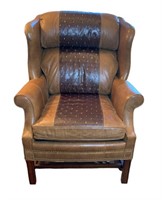 A Custom Leather Skull Arm Chair