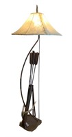 A Tall Decorative Iron Floor Lamp, Bow,Arrow &