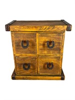 A Small Wood Cabinet w/ 4 Drawers. 10.5"H