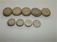 Lot of 80% Silver Canadian Coins Quarters Dimes