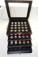 Set of Gold Plated State Quarters & Case