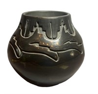 A Santa Clara Signed Pottery Vase 10.5"H