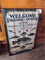 WOODEN FISHING THEMED SIGN