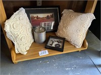 CROCHET PILLOWS - CANDLE - FRAMED PICTURE