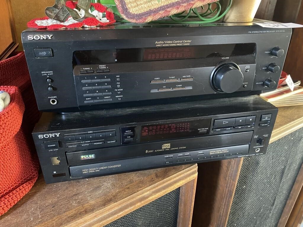 SONY RECEIVER & SONY 5 DISC CHANGER