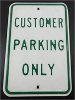 * Vintage Embossed Metal Customer Parking Only