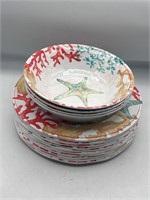 Plastic starfish appetizer plates & bowls