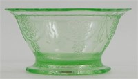 * Vintage Uranium Glass Footed Bowl - 3-3/4"