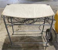 Rolling Canvas Top Table, 31x17x33in