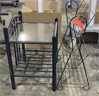 Glass/Metal Side Table (19" x 15” x 2’) w/ Metal