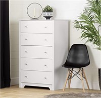Furniture Collection, 5-Drawer Chest, Pure White