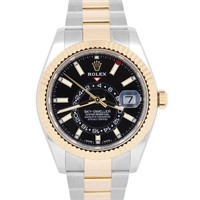 Rolex Sky-Dweller 18 Kt Gold Fluted Bezel 42 MM