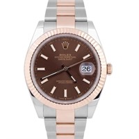 Rolex Men DateJust 18 Kt Rose Gold 41 MM Watch