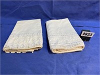 King Size Pillowcase Set w/Embroidered Ends