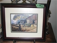 Framed Tractor picture with stand