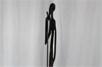 African "Man With A Cane" TALL Cast Iron Sculpture