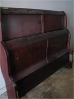 Queen size Sleigh bed with rails-nice