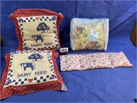 2 Dairy Feed Pillows, Rice Heating Bag, Yellow &