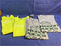 Qty 2 Med Neon & 2 Lg T-Shirts