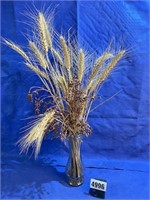 Vase w/Wheat & Millet Stems