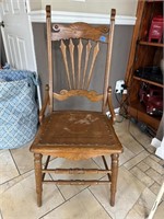 Leather Seat Oak Chair
