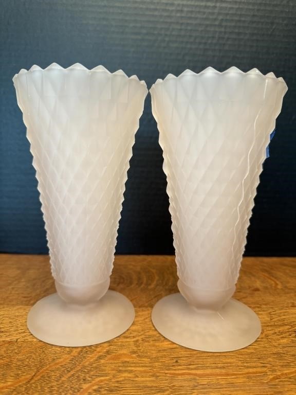 Pink Opaque Glass Vases